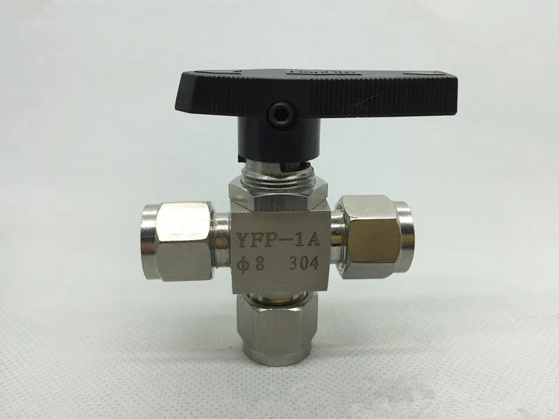 304 Stainless steel Tee 3 Ways Compression fitting shut off Ball Valve 915 PSI PN 6.4 Fit For 4mm O/D Tube | Обустройство дома