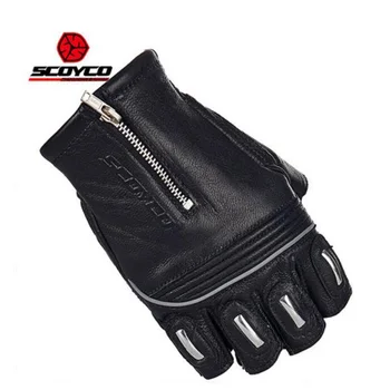 

Summer New SCOYCO motorcycle gloves Racing motorbike riding gloves Knight Half Finger Leather Gloves men women Sheepskin comfort