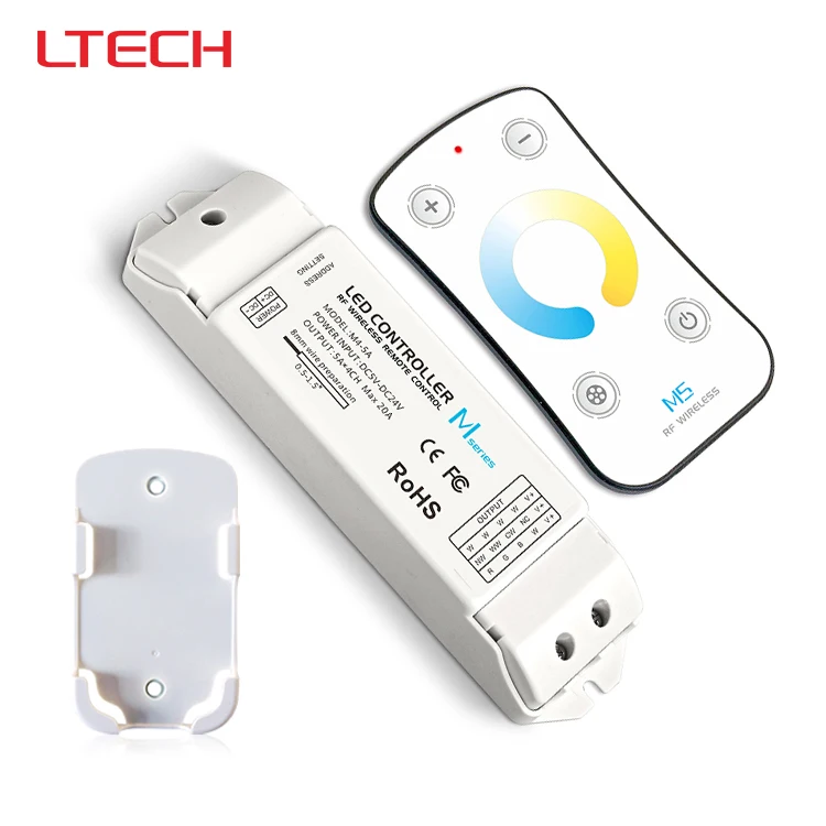 

M5+M4-5A,M5 Touch RF Remote With M4-5A CV Receiver Led Dimmer Controller,5A*4CH Max 20A Output,DC5V-DC24V Input
