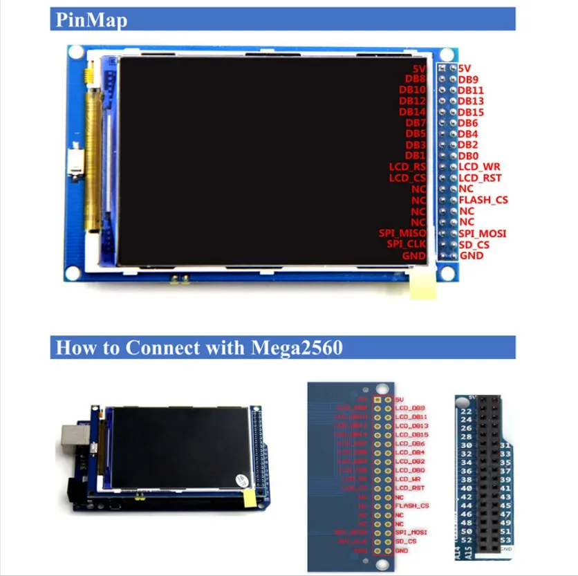 3,5 дюймовый TFT ЖК-экран модуль Ultra HD 320X480 для МЕГА 2560 R3 платы(только ЖК-экран