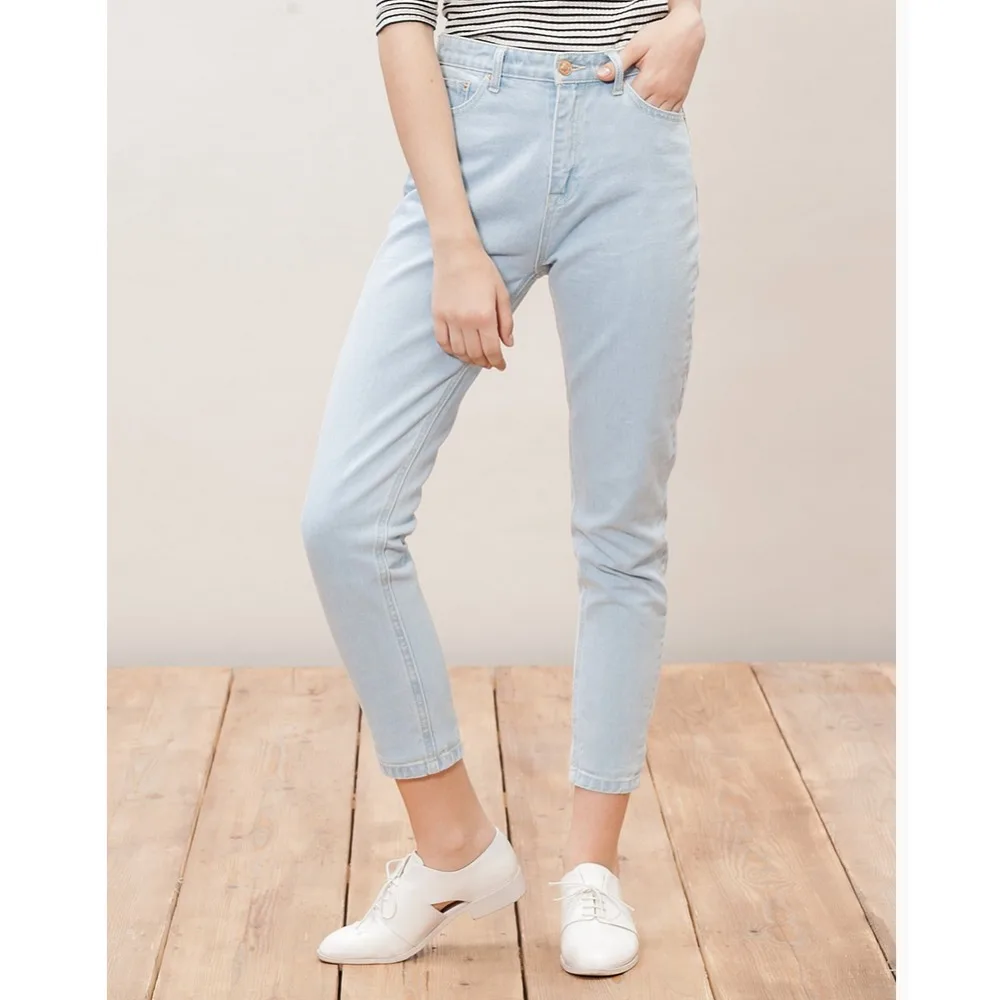 

Women Casual Vintage Boyfriend High Waist AA Street Harem Pants Dark Light Blue Loose Female Denim Baggy Jeans Plus Size
