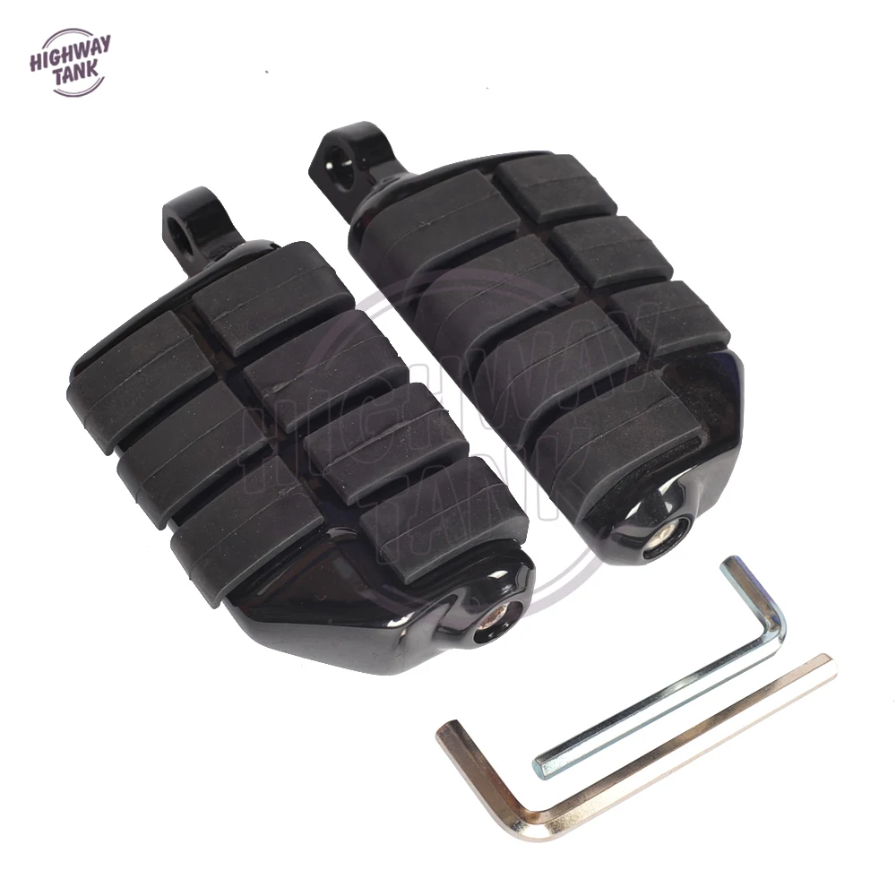 3/8" Universal Black Motorcycle Foot Rest Anti Vibration Foot Pegs case