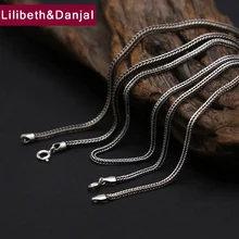 2 мм лисий хвост цепи 925 пробы Серебряное ожерелье мужские ювелирные изделия Веревка кулон ожерелье подарок хорошее серебро N6