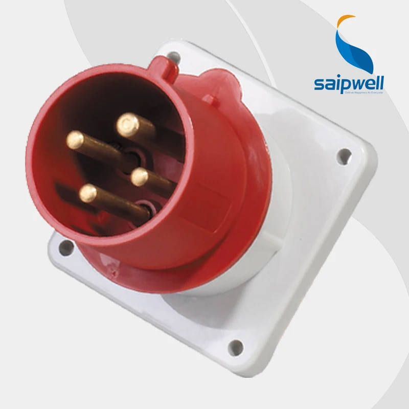 32A 400V 4P (3P + E) Европейская промышленная розетка Разъем настенный всплеск