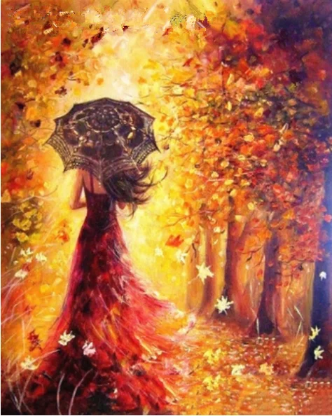 5D алмазная живопись полный квадратный зонтик вышивка стразами Девушка Стразы картины Алмазная мозаика