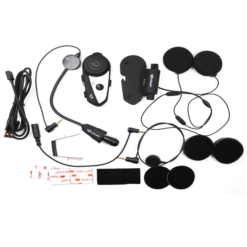 English Version  Vimoto V6 Motorcycle Helmet Headset Bluetooth Stereo Headphone Multipoint Connection BT Interphone