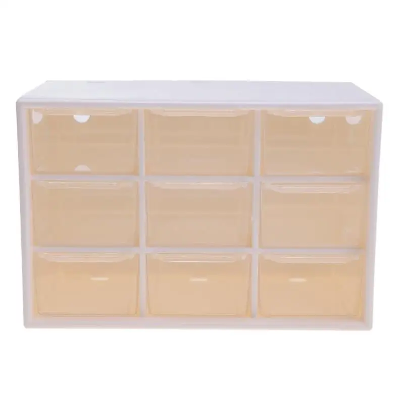 

9 Grids Clear Wall Drawer Dust Proof Needle Ornaments Debris Cabinets Lattice Storage Box Container Desktop Office Organizer