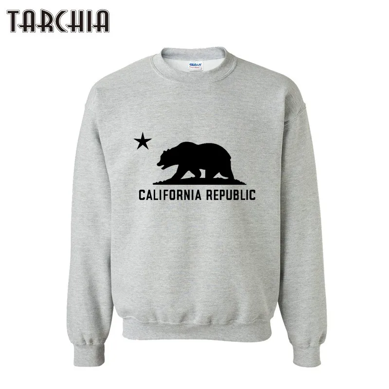 

TARCHIA Hoodie Hip Hop Men CALIFORNIA REPUBLIC Print Brand Hoodies Sweatshirts Hooded Mens Skateboard Pullover Hoodies Men Tops
