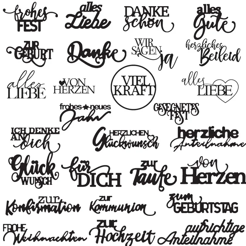 

German Phrase Letters Metal Cutting Dies Stencils 2019 for DIY Scrapbooking Photo Album Decorative Embossing Card Crafts Die Cut