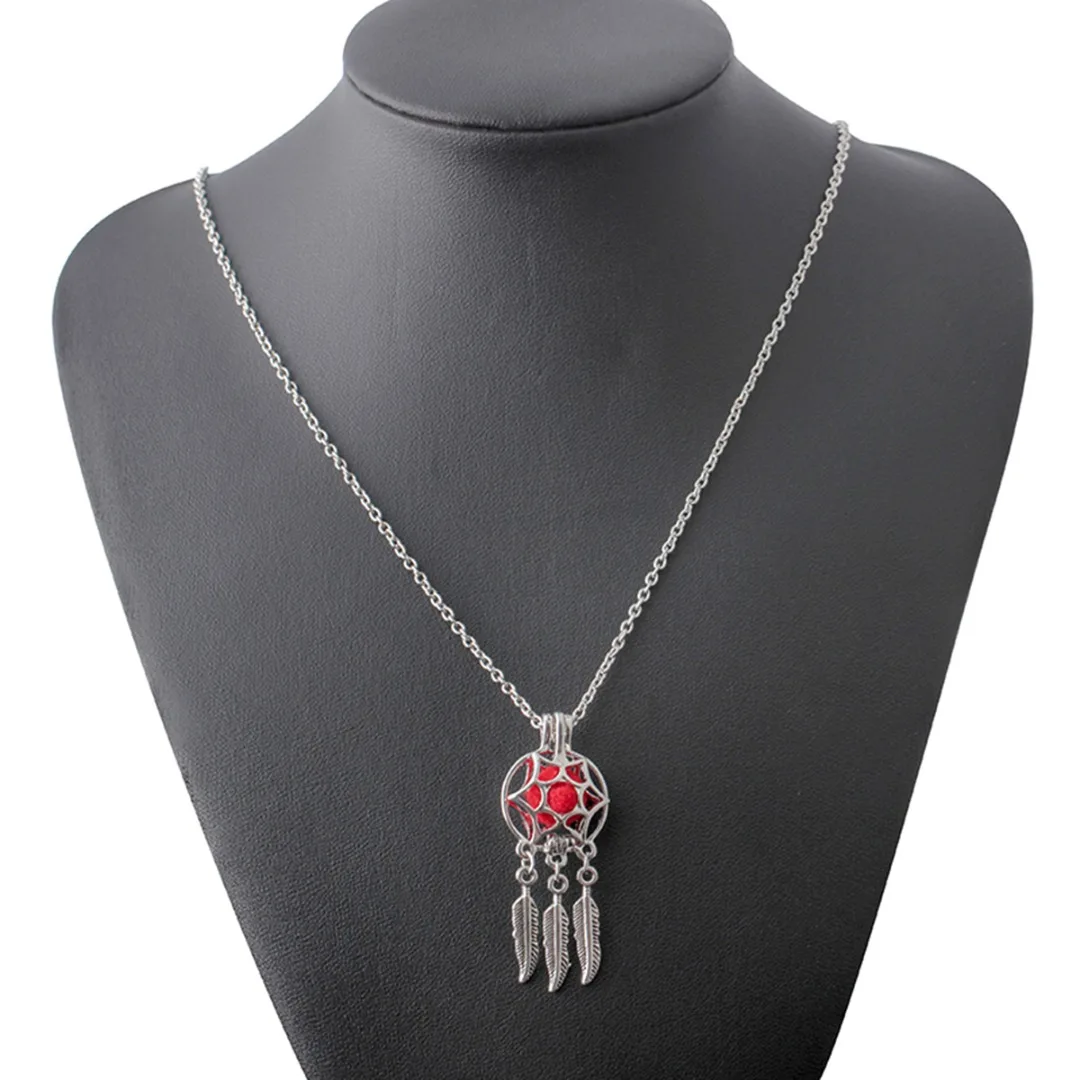 Statement Necklace Women Dream Catcher Locket Aromatherapy Ball Pendant Necklace Shellhard Fashion Jewelry colar New Year Gift
