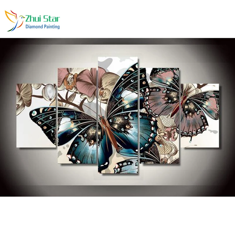 

Zhui Star 5D DIY Full Square Diamond Painting "butterfly" Cross stitch Multi-picture Combination 3D Mosaic fashion Decor