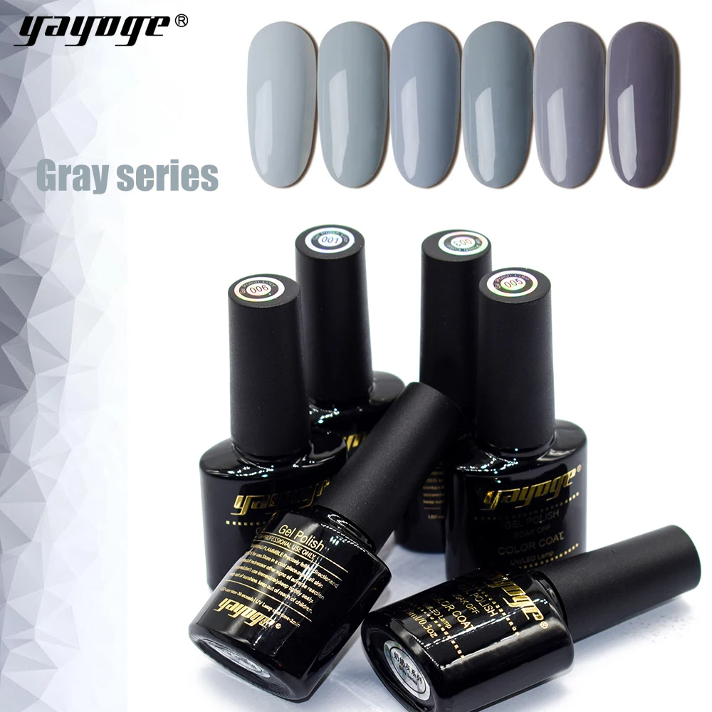 YAYOGE nail gel polish qucik drying 10ml 0.3oz milk gray color series