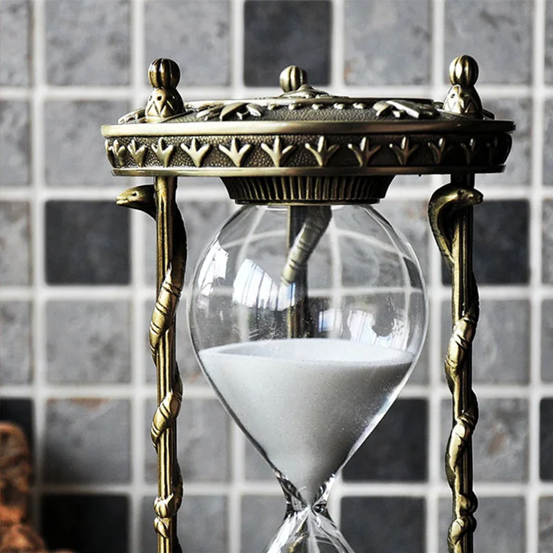 Vintage Egypt Tutankhamun Hourglass with 30-Minute Sand Timer, Metal Home Decor Desktop Watch, and Timer Gift image 4