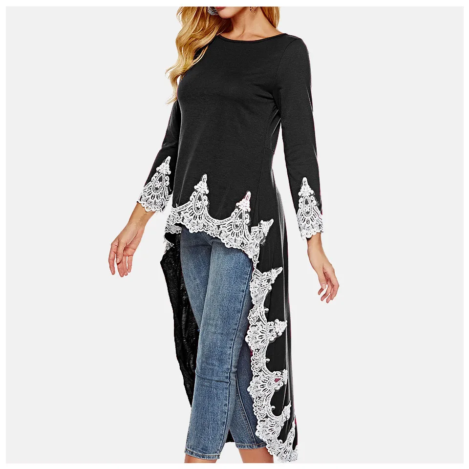 

Sweatshirt With Lace Khaki Hoodie Women Poleron Mujer 2019 Short Front Long Back Plain Black Hoodie Solid Oversized Hoodie Dress