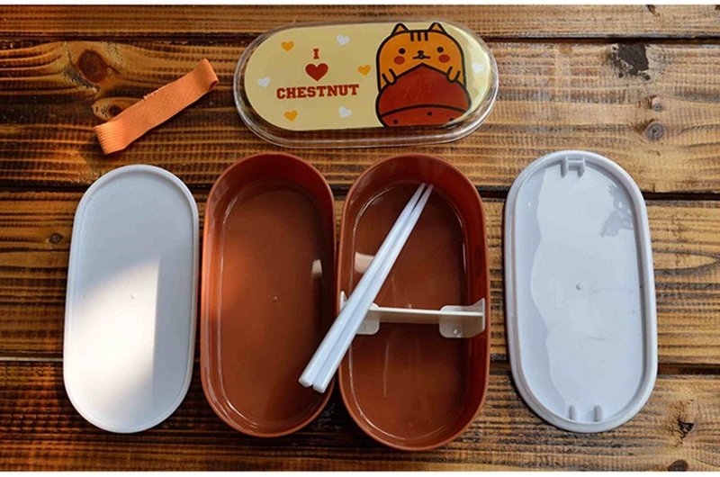 Высокое качество Мультфильм здоровый пластиковый Ланч-бокс 600 мл Bento коробки контейнер для еды столовая посуда Ланчбокс столовые приборы чехол для пикника