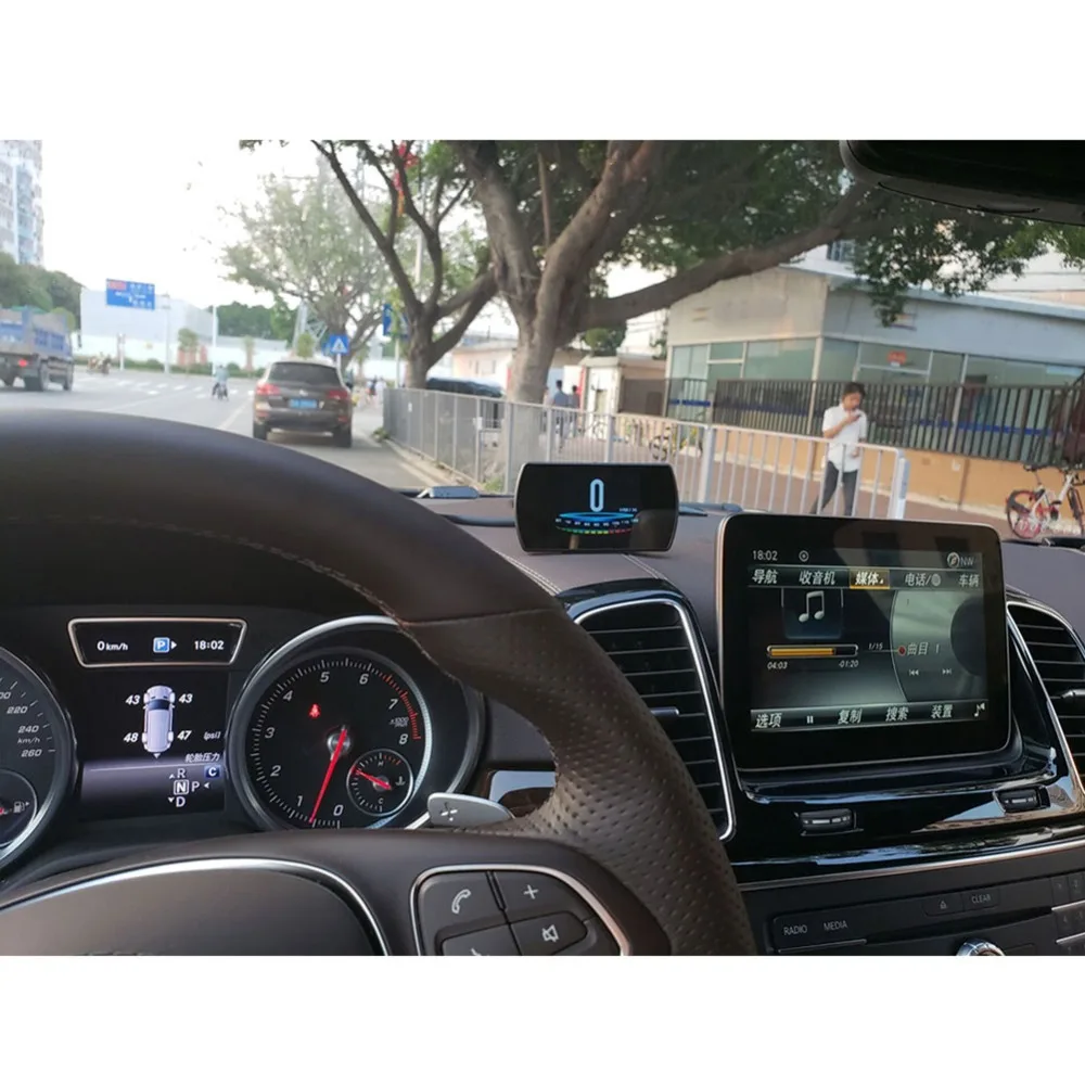 Skup P12 4.3 TFT OBD Hud GPS Head Up wyświetlacz cyfrowy wyświetlacz szybkościomierza samochodowego komputer pokładowy OBD2 prędkościomierz kod błędu wyczyść