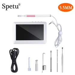 Spetu 5,5 мм Otoscopes с 4,3 дюймов Disply Ear Cleaning Endoscope HD Visual Ear Spoon мини-камера Ear Health Care чистящий инструмент