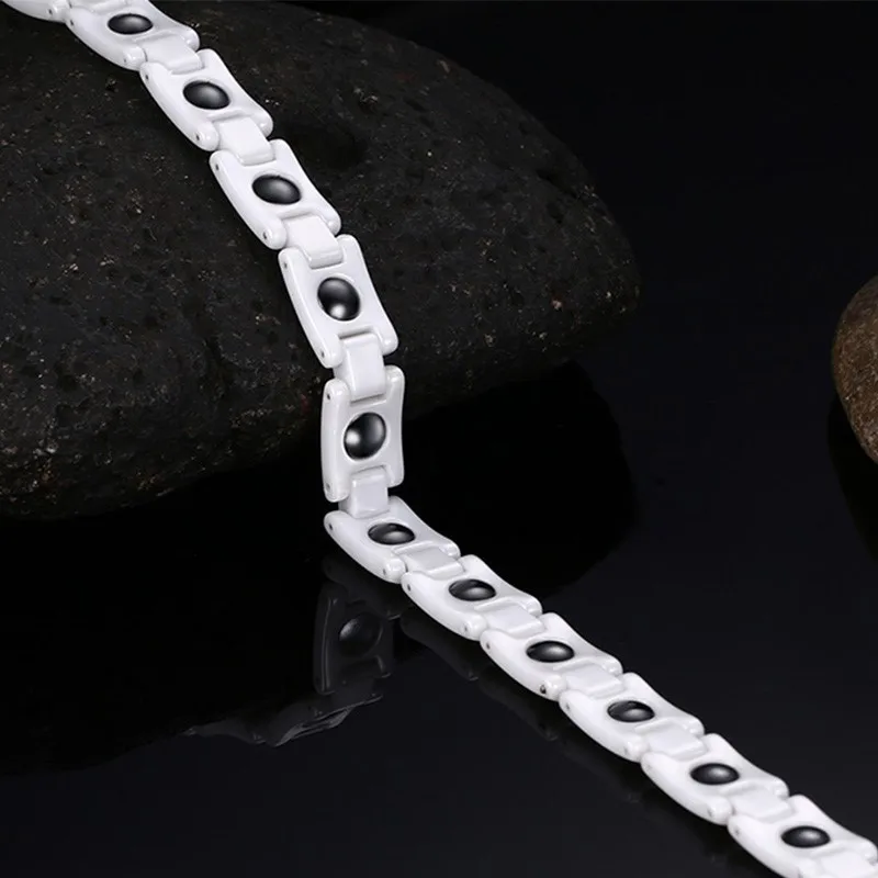 Ceny Białe ceramiczne bransoletki dla kobiet zdrowa pielęgnacja magnetyczna energia regulowana biżuteria dla kobiet