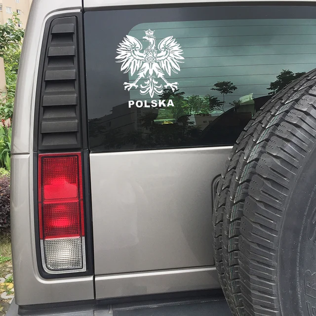 15.2*15.1CM Polish Eagle Poland Symbol Fashion Car Stickers Animal Pattern Car Styling Decal Black/Silver EY-240 4