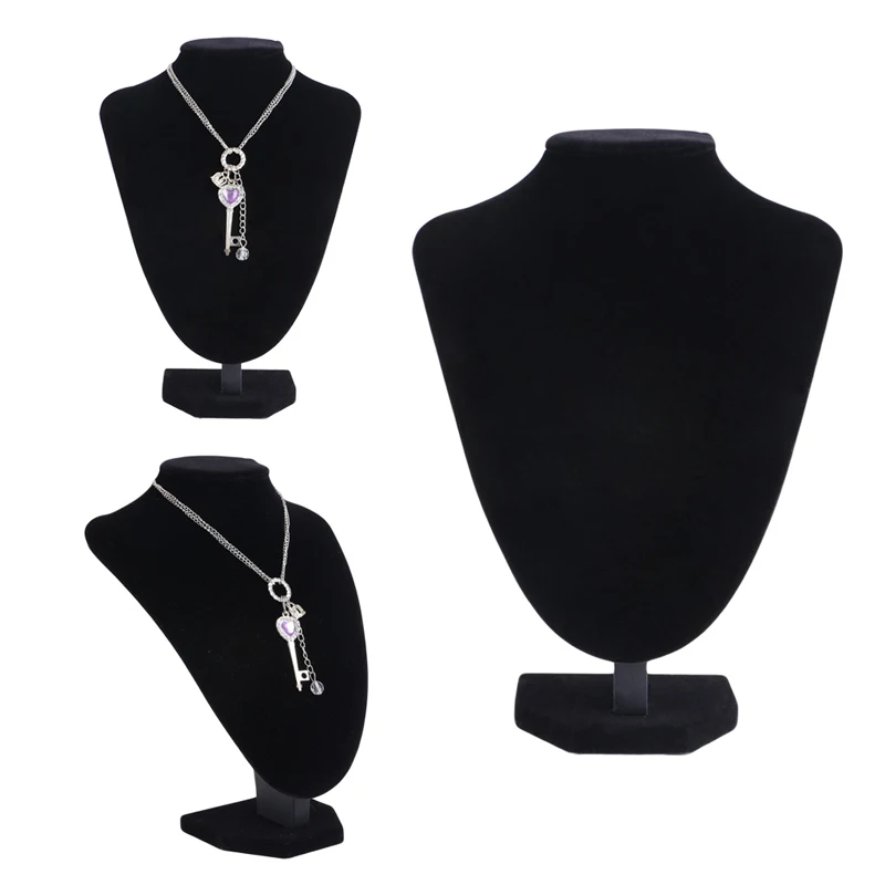 

Velvet Jewelry Necklace Pendant Neck Model Props Display Stand Holder 25*18cm