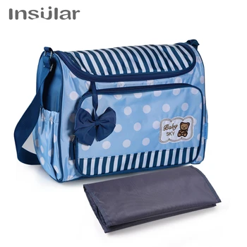

Insular Baby Mommy Stroller Bag Waterproof Nylon Diaper Bags Fashion Dots Maternity Bag Larger Capacity Nappy Changing Bags