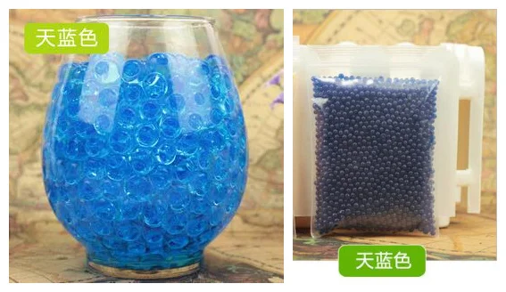 1 Набор = 2500 шт хрустальные бусинки для грунта, волшебные желейные шарики для выращивания грязи, свадебные украшения для дома, украшения для растений - Цвет: blue