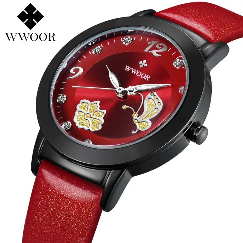 Топ Брендовые женские кварцевые часы моды Пояса из натуральной кожи Montre Femme