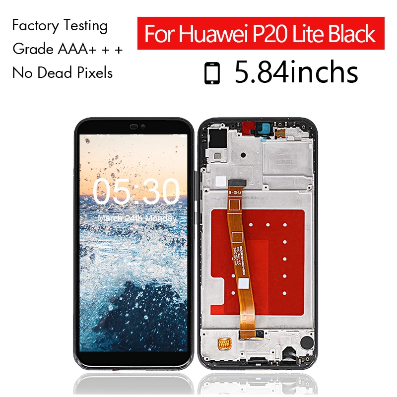 10 шт./лот для huawei P20 Lite ЖК-дисплей сенсорный экран в сборе с рамкой ЖК-экран |