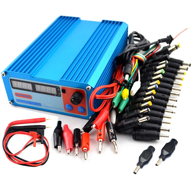  CPS-3205II 110V- 220V 0-32V/0-5ACompact Digital Adjustable DC Power Supply +39pcs /set DC JACK For 