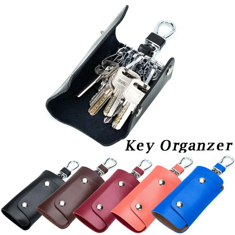 

Pu Leather Key Wallet Card Holder Cute Business Organizer Housekeeper Case Keychain Purses Men Women Pocket Car Keys Bag