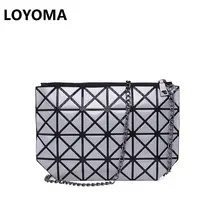 Women Plaid Laser Bag Geometric Shoulder Bags Casual Mini Clutch Bao Bao Makeup Crossbody Bags for