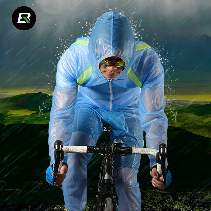 Rockbros Cycling Rain Jacket Windproof Waterproof Cycling Set Outdoor Sports Bike Jersey Set Bicycle Raincoat Ropa