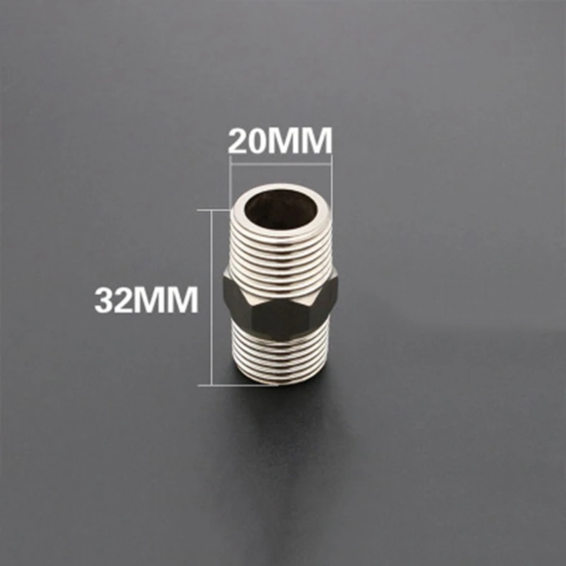 

201 Stainless Steel 1/2" BSP Male Thread Hex Nipple Union Threaded Pipe Fitting Connector Coupler Length 32mm