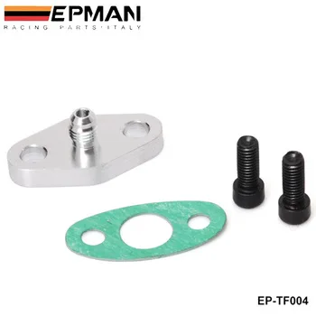 EPMAN Turbo Oil Feed Inlet Flange Gasket Adapter Kit 4AN 4 AN Fitting T3 T3/T4 T04 EP-TF004