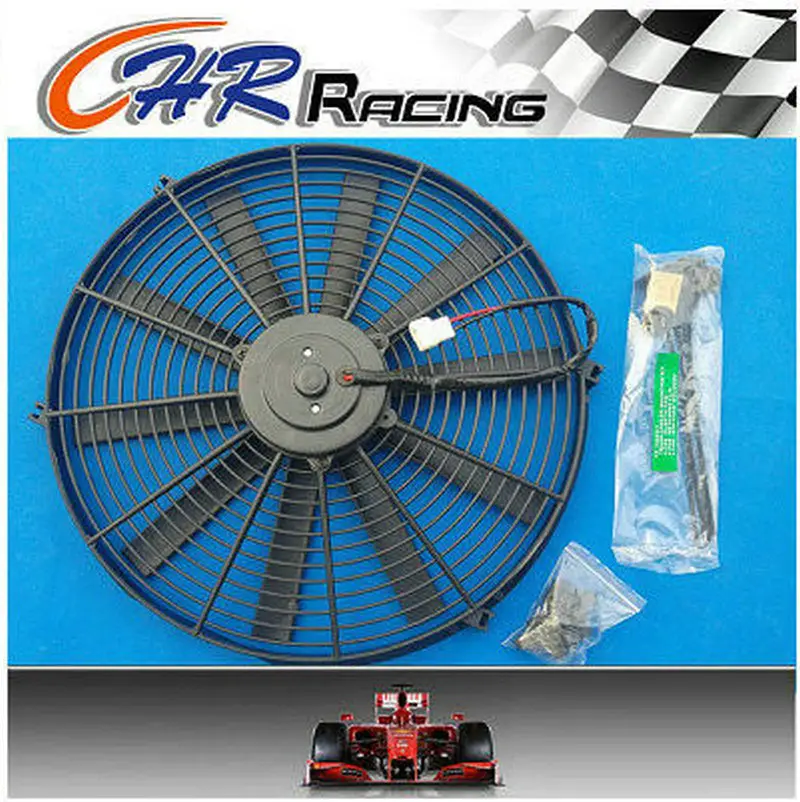 14inch 12V Slim Radiator Cooling Thermo Fan with Mounting kit universal