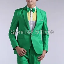Мужской зеленый/красный/розовый/синий/желтый смокинг костюм/сценическое представление