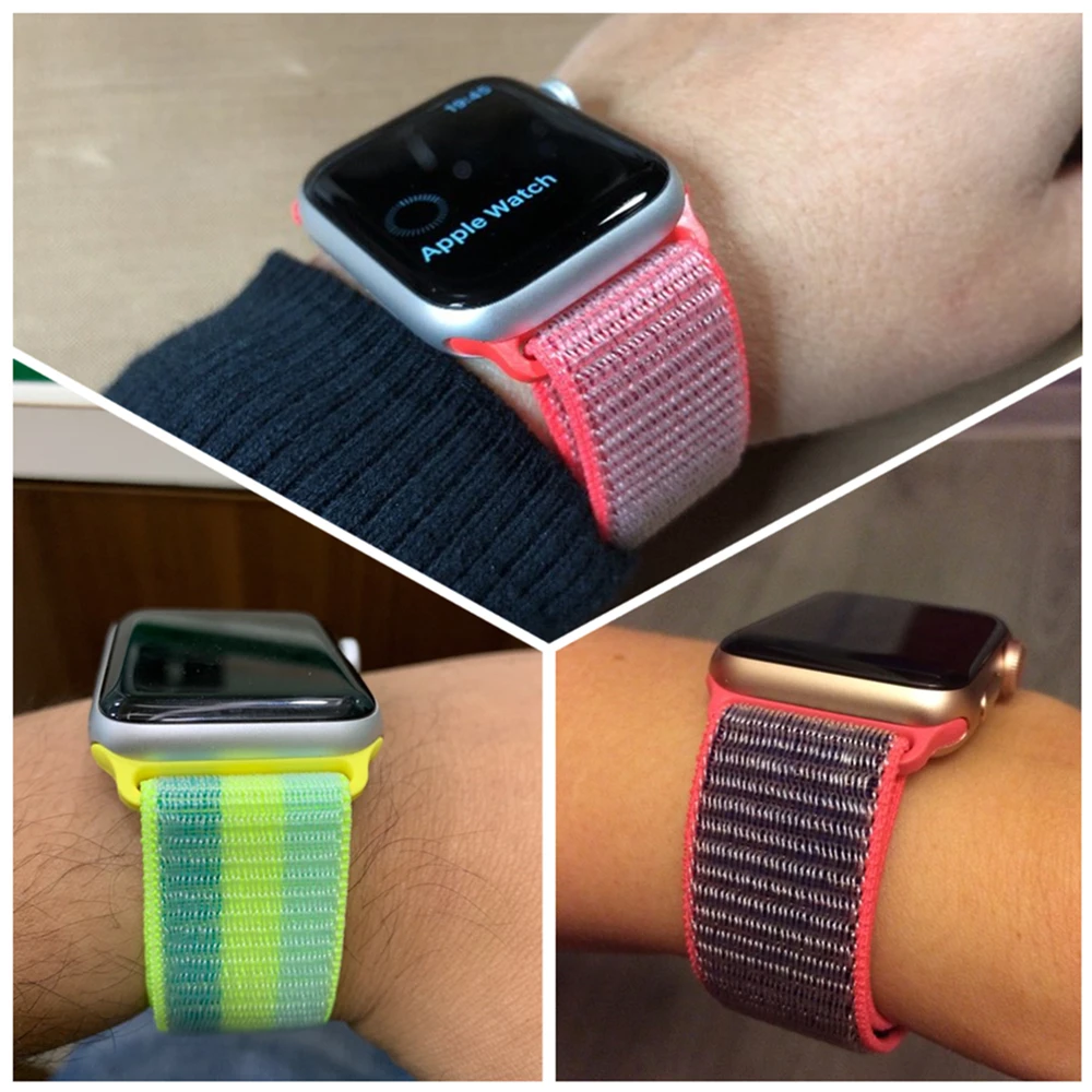 Нейлоновый ремешок для apple Watch band 5 4 3 iWatch band 42 мм 44 мм 40 мм apple wacth 4 3 2 аксессуары для браслетов Sport Loop correa