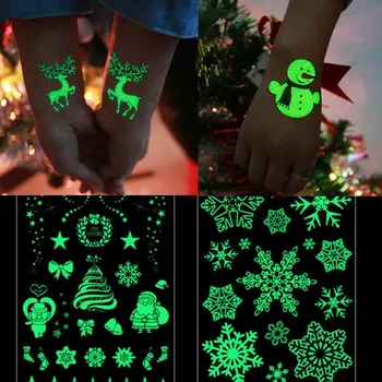 

Luminous Tattoos Glow In The Dark Children's Temporary Tattoos Kids Christmas Fluorescent Waterproof Cute Stickers