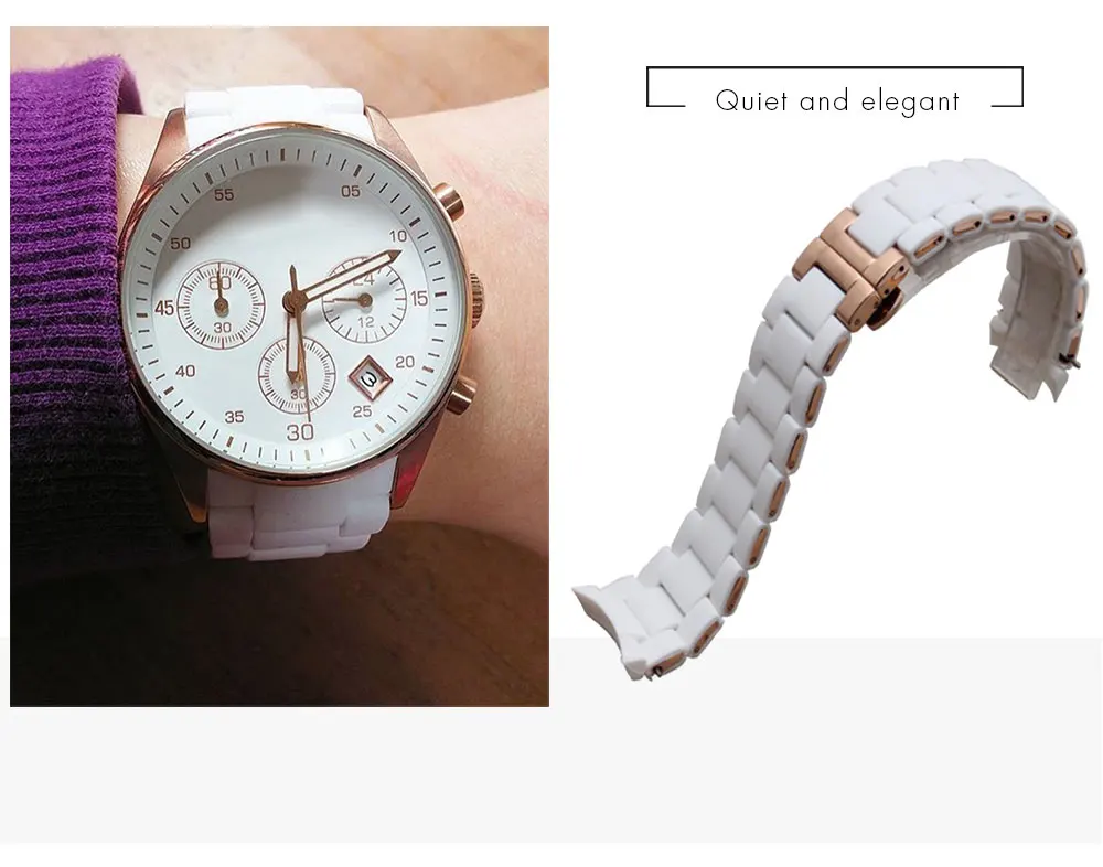 Стальной резиновый силиконовый ремешок для часов для Армани AR5905 AR5906 AR5915 AR5920 спортивные часы ремешок для мужчин и женщин Бабочка Пряжка 20 мм 23 мм