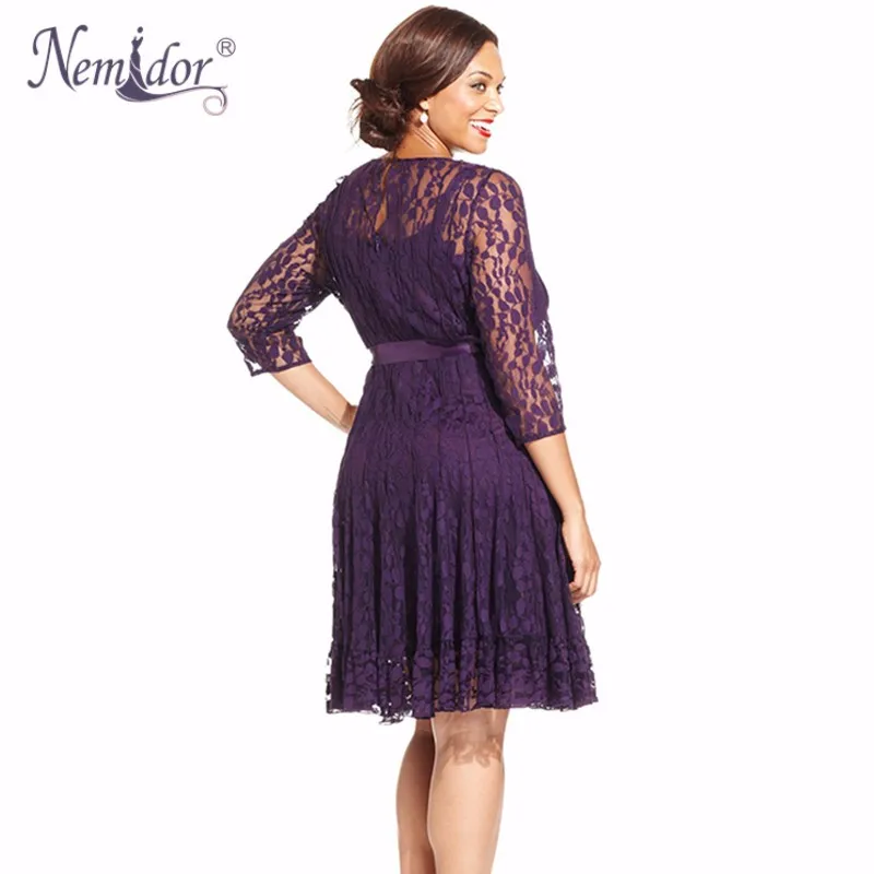 Nemidor Plus Size Lace Dress (11)