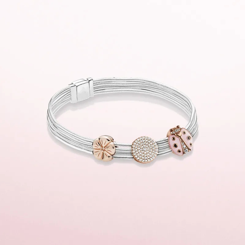 

925 sterling silver Reflexions fresh garden Pan bracelet jewelry clip glamour fashion women's jewelry