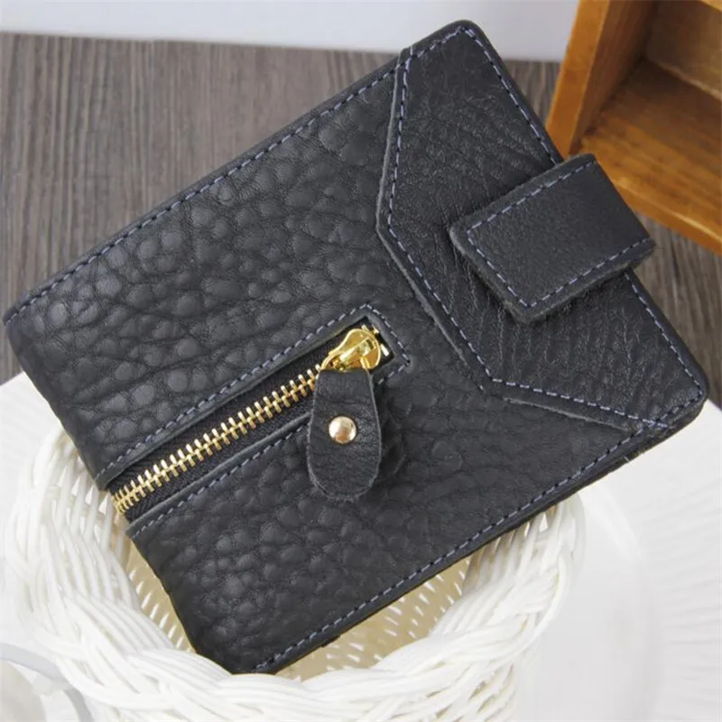 New 100% Genuine Leather Soft Men Wallets Man Famous Small Short Coin Zipper Hasp Mini Male ...