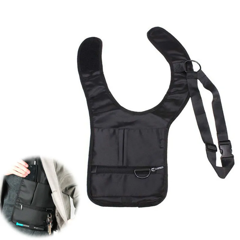 

Novelty Cool Mens Travel Storage Bag FBI Hidden Underarm Pocket MP3 Passports Mobile Phone Organizer