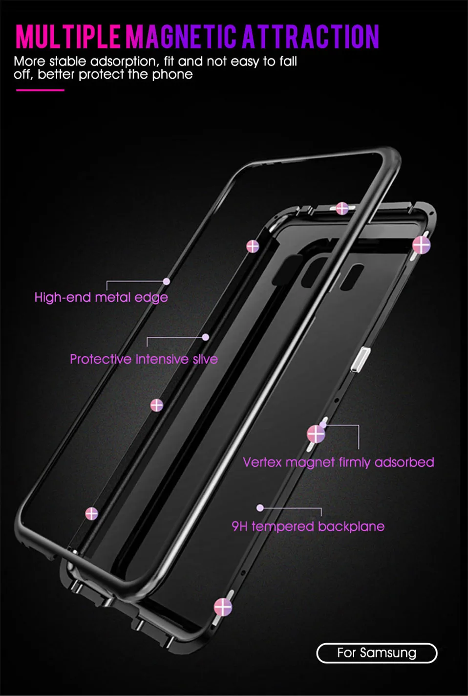 360 магнитный чехол с полным покрытием s для samsung Galaxy S10Plus S8 S9 Plus S10E задняя крышка из закаленного стекла Note 8 9 10plus A50 чехол