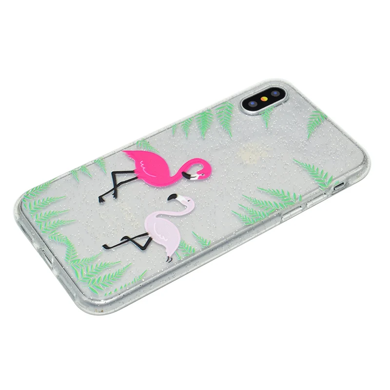 Cute cartoon glitter silicone case iphone x (21)