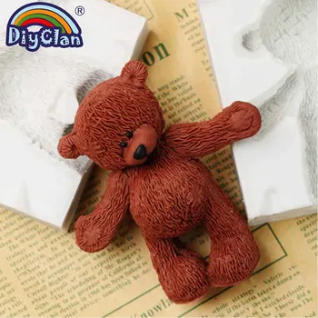 

Big Size Doll Bear Silicone Mold Teddy Bear Toy Cake Decoration Mould Birthday Cake Poodle Bear Adornment Candle Fondant Form
