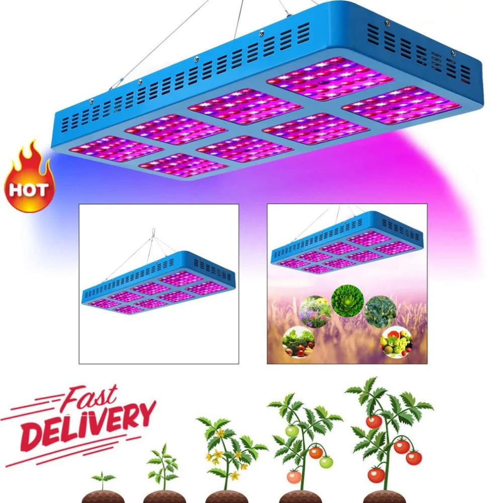 

Full Spectrum Plant Growth Lamp Dual Control LED Grow Light 1200W Greenhouse Hydroponics System For Indoor Plants UK Socket