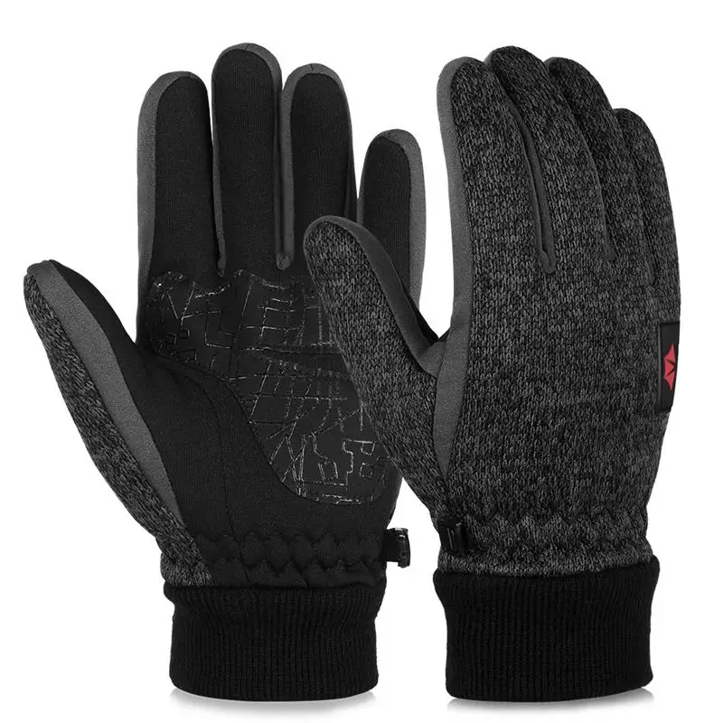 Vbiger Outdoor Running Hiking Gloves Winter Touch Screen Knitted Gloves Thicken Warm Gloves Sports Mittens Gloves