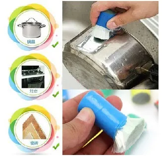

2Pcs/1Pair 2018 Magic Stainless steel Cleaning Brushes Rust Brush Rub Pot pan Decontamination Cleaning Rod Kitchen Tools F2152