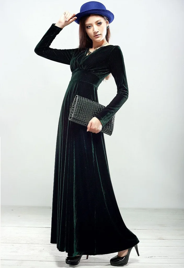 Женское осенне-зимнее платье в арабифу, повседневное винтажное бальное платье, бархатное платье размера плюс 3XL, сексуальное длинное вечернее платье vestidos